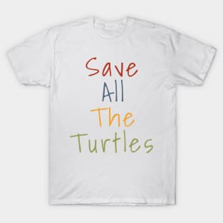 Save All TheTurtles VSCO Girl Stickers Vintage Beach Colors T-Shirt